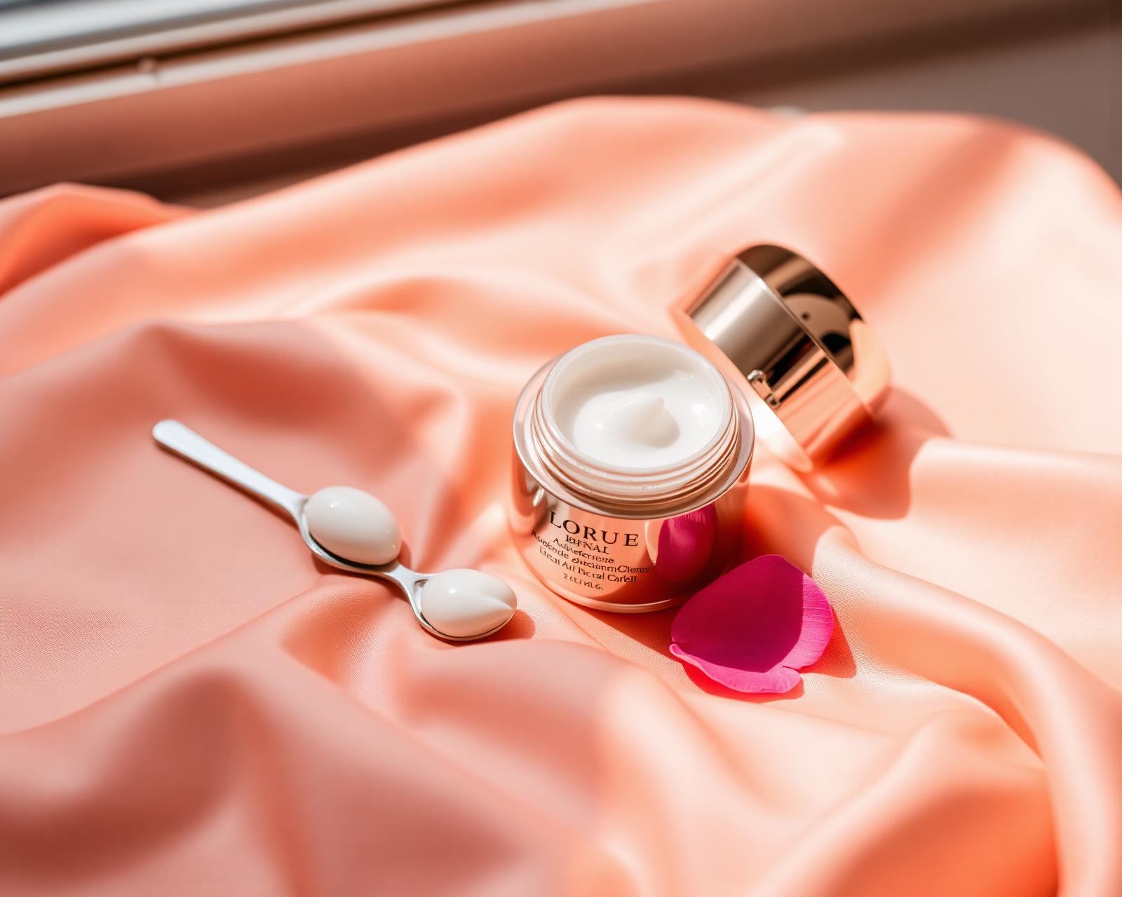 Embrace Collagen Moisturizer texture on silk